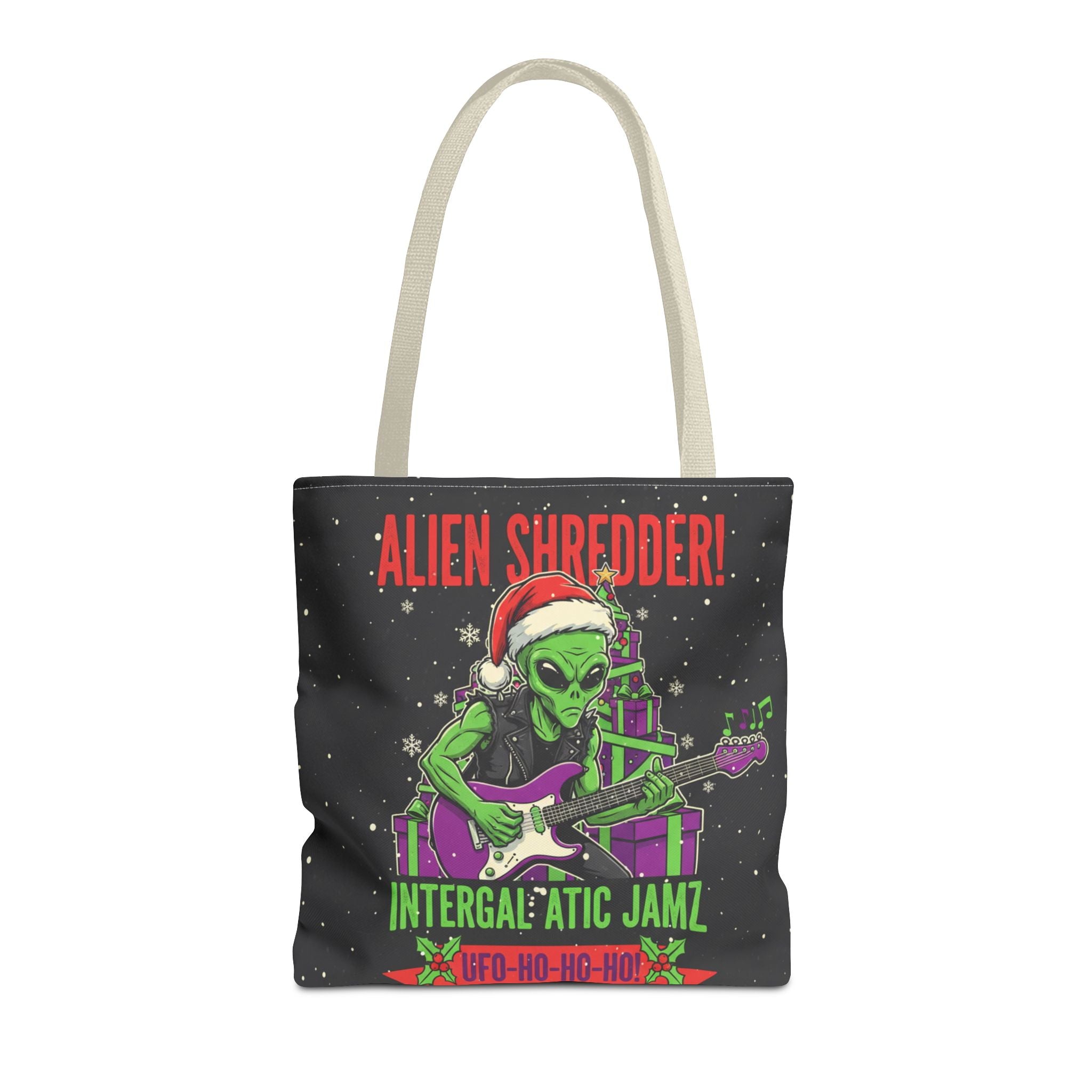 Alien Shredder Tote Bag — Intergalactic Jamz Christmas Guitar Gift
