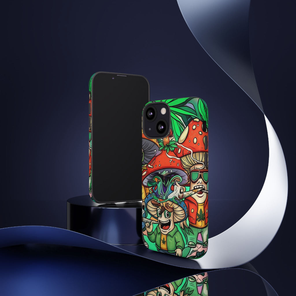 Vibrant Phone Case Featuring Funky Mushroom Art, Tough Cases, Trendy Accessories, Unique Gifts, Eclectic Style, Phone Protection Printify