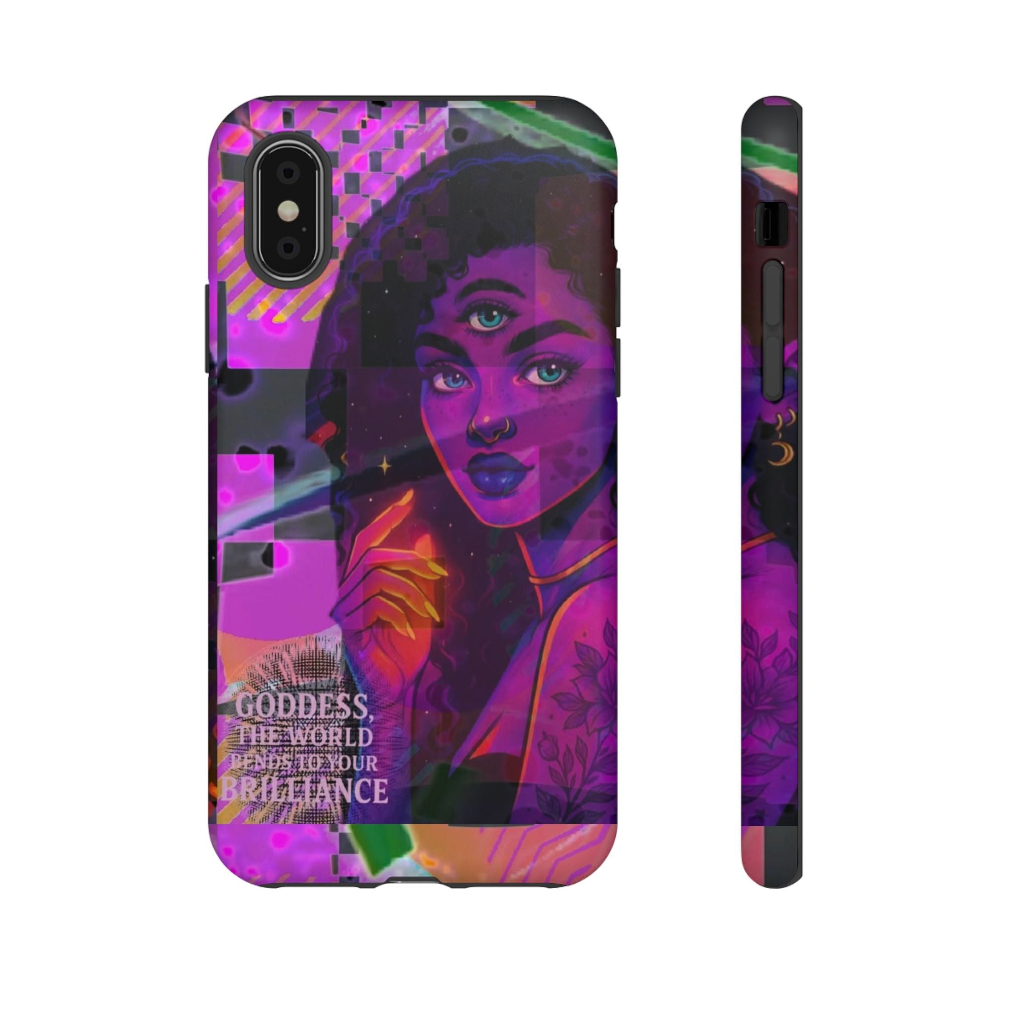 Third-Eye Goddess Phone Case — Neon Psychic Art iPhone Cover