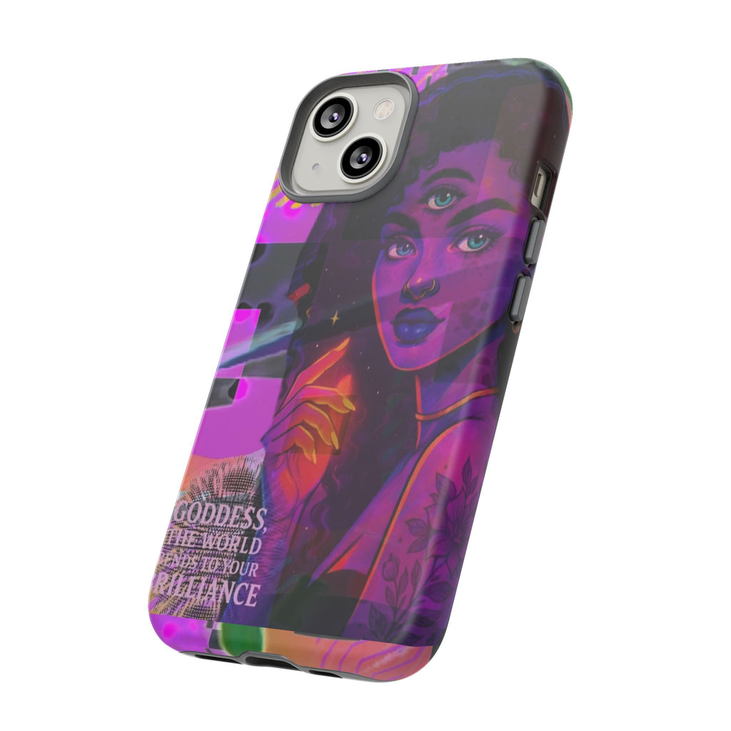 Third-Eye Goddess Phone Case — Neon Psychic Art iPhone Cover