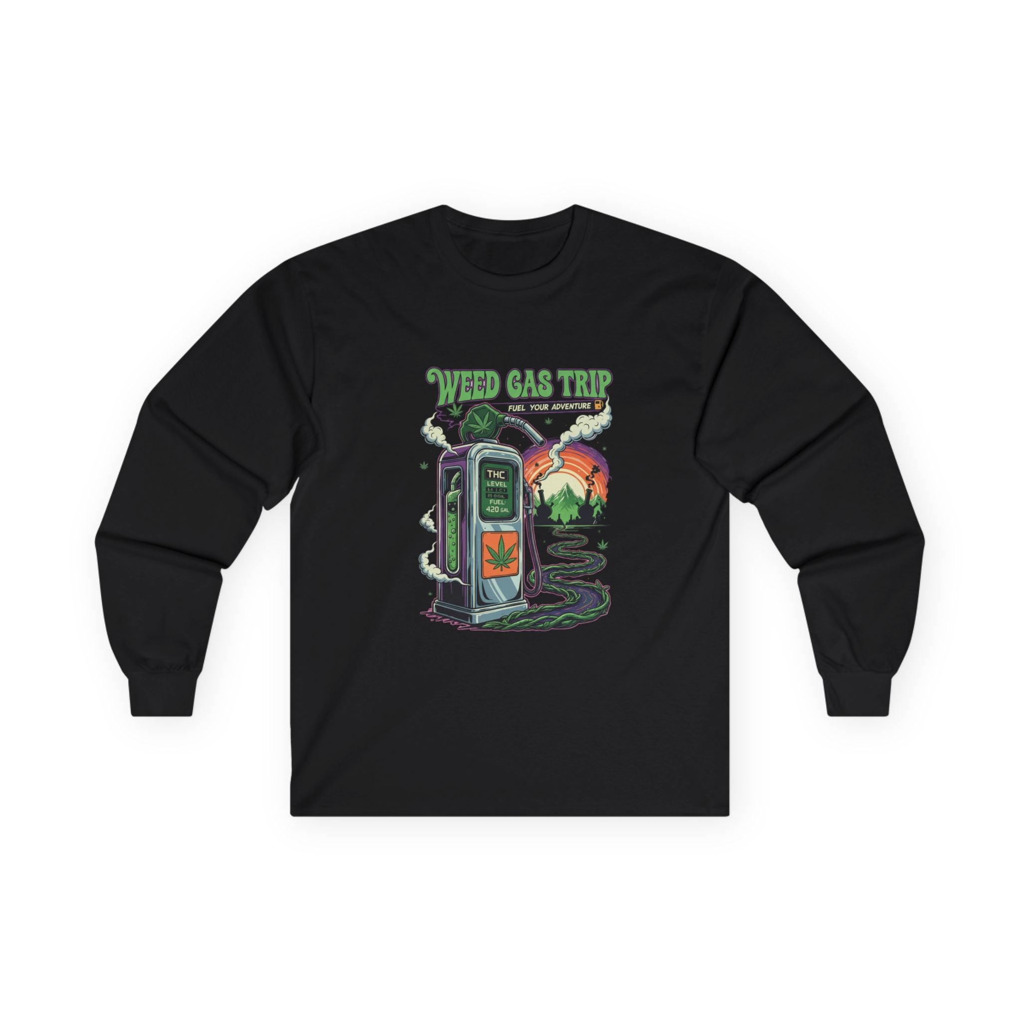Long Sleeve Tee - Weed Gas Trip Design