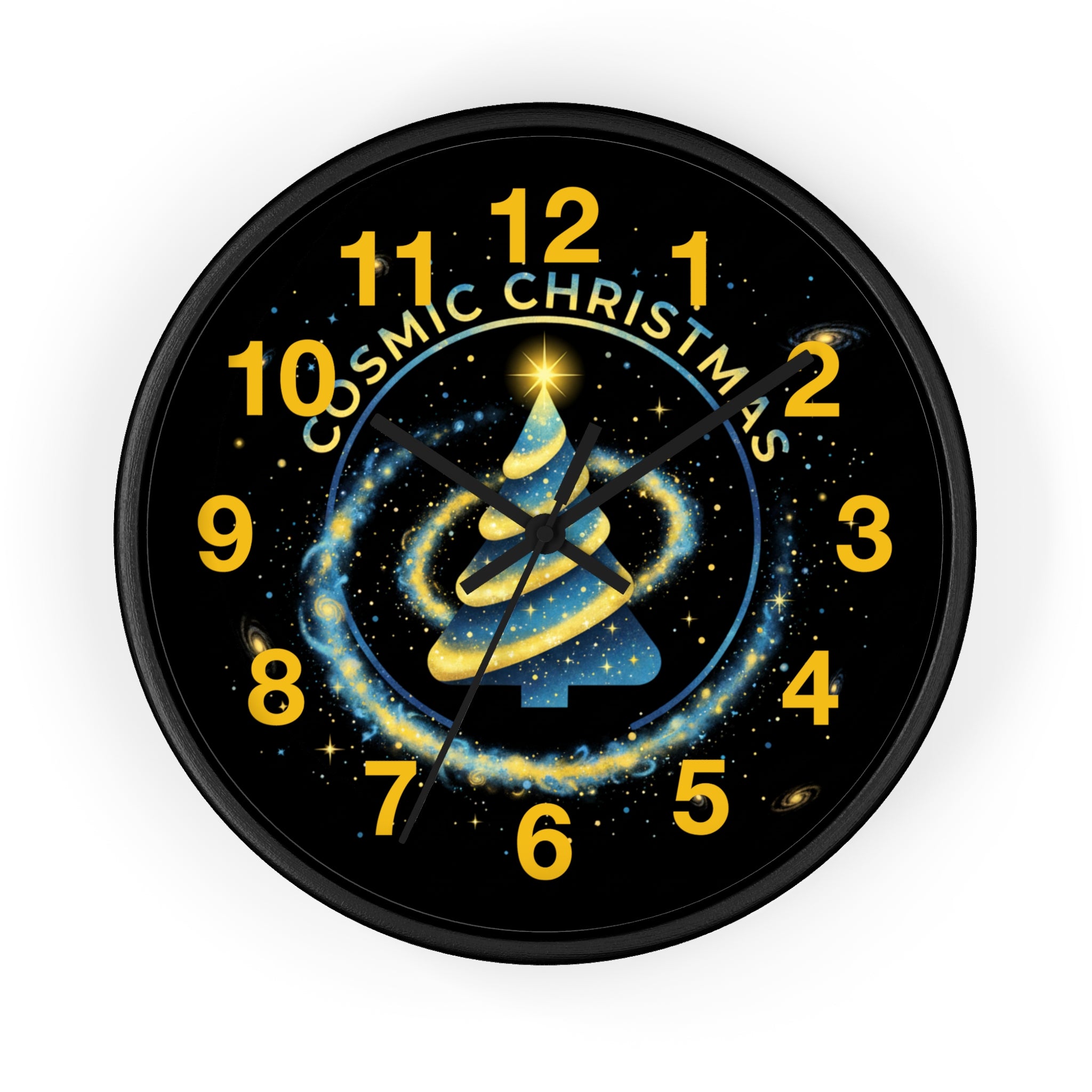 Cosmic Christmas Wall Clock — Glowing Galaxy Tree Holiday Decor❄️