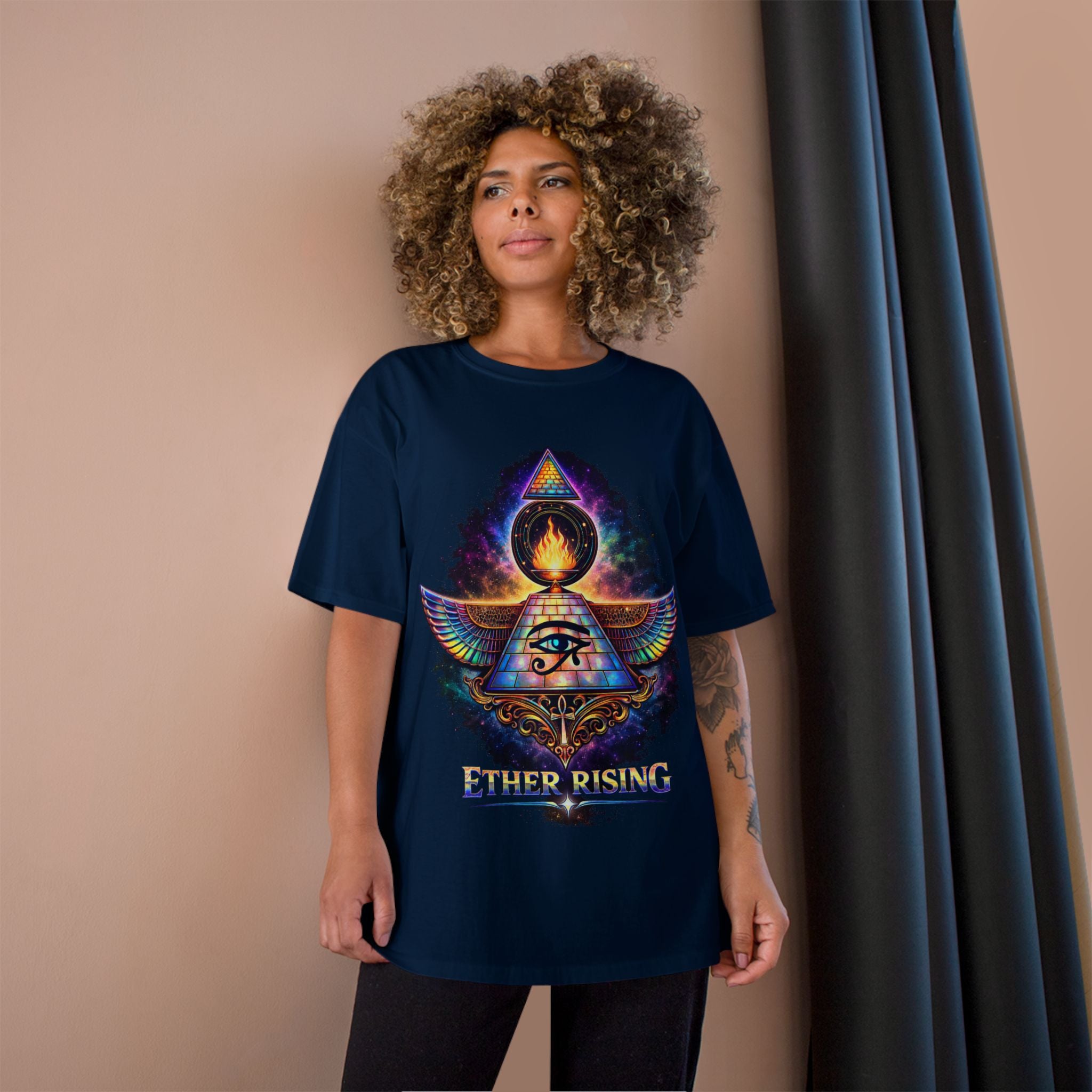 Ether Rising T-Shirt — Mystic All-Seeing Eye Graphic Tee Printify