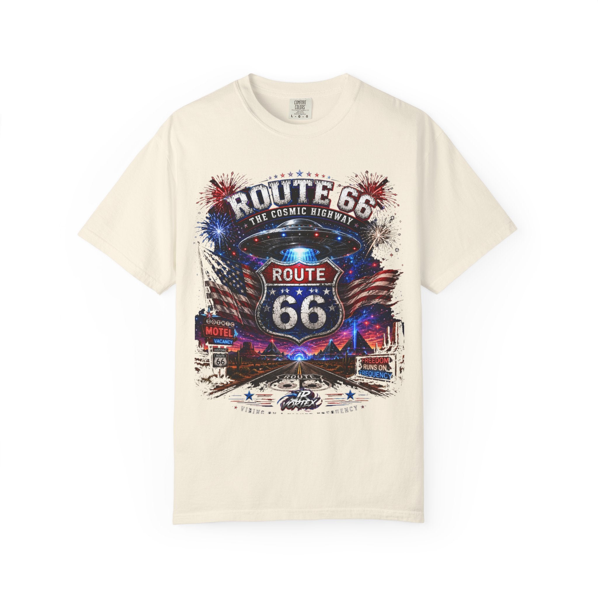 Route 66 Vintage Graphic T-Shirt — The Cosmic Highway Road Trip Tee