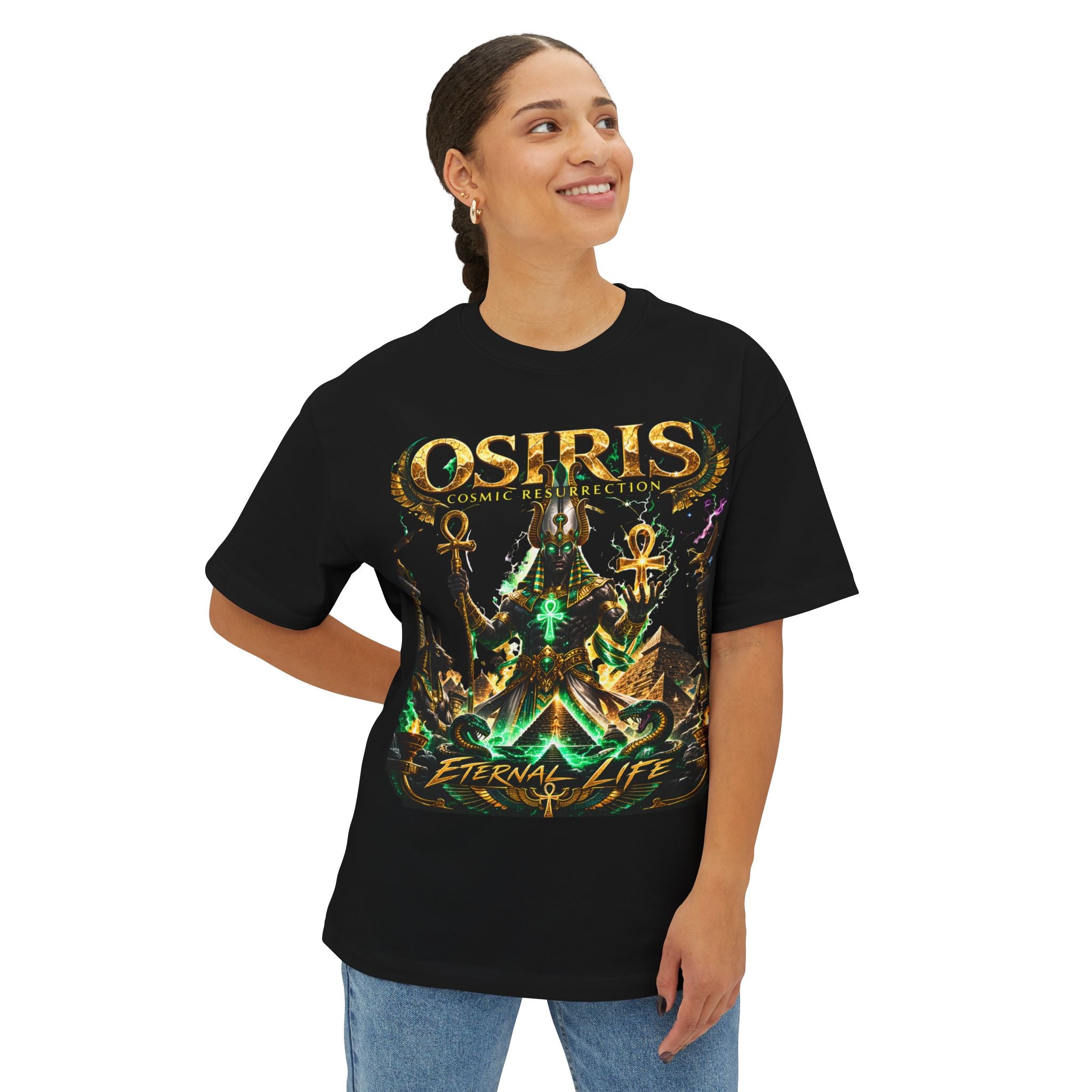 Osiris Cosmic Resurrection Tee — Eternal Life Egyptian God