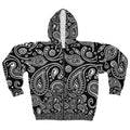 Black Paisley Bandana Zip Hoodie (AOP)