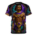 Egyptian Pharaoh Graphic Tee back view showing full royal ankh and warrior all-over print