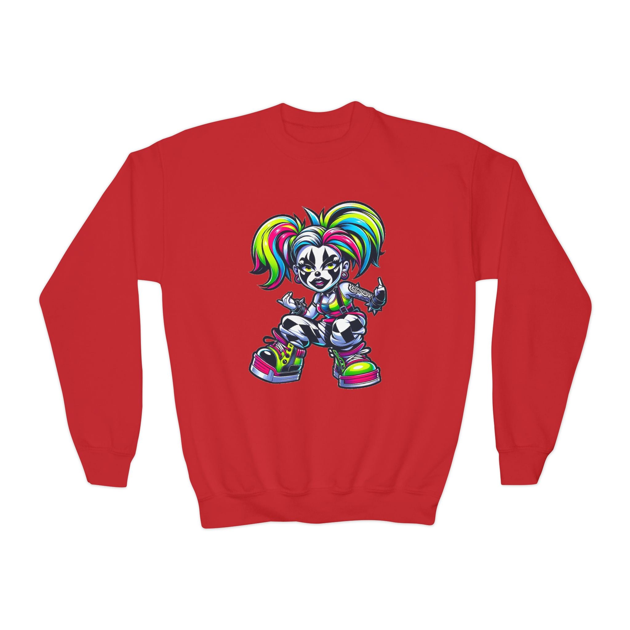 Colorful Graphic Youth Crewneck Sweatshirt, Fun Sweatshirt for Kids, Perfect Gift for Birthdays, Halloween, or Everyday Wear