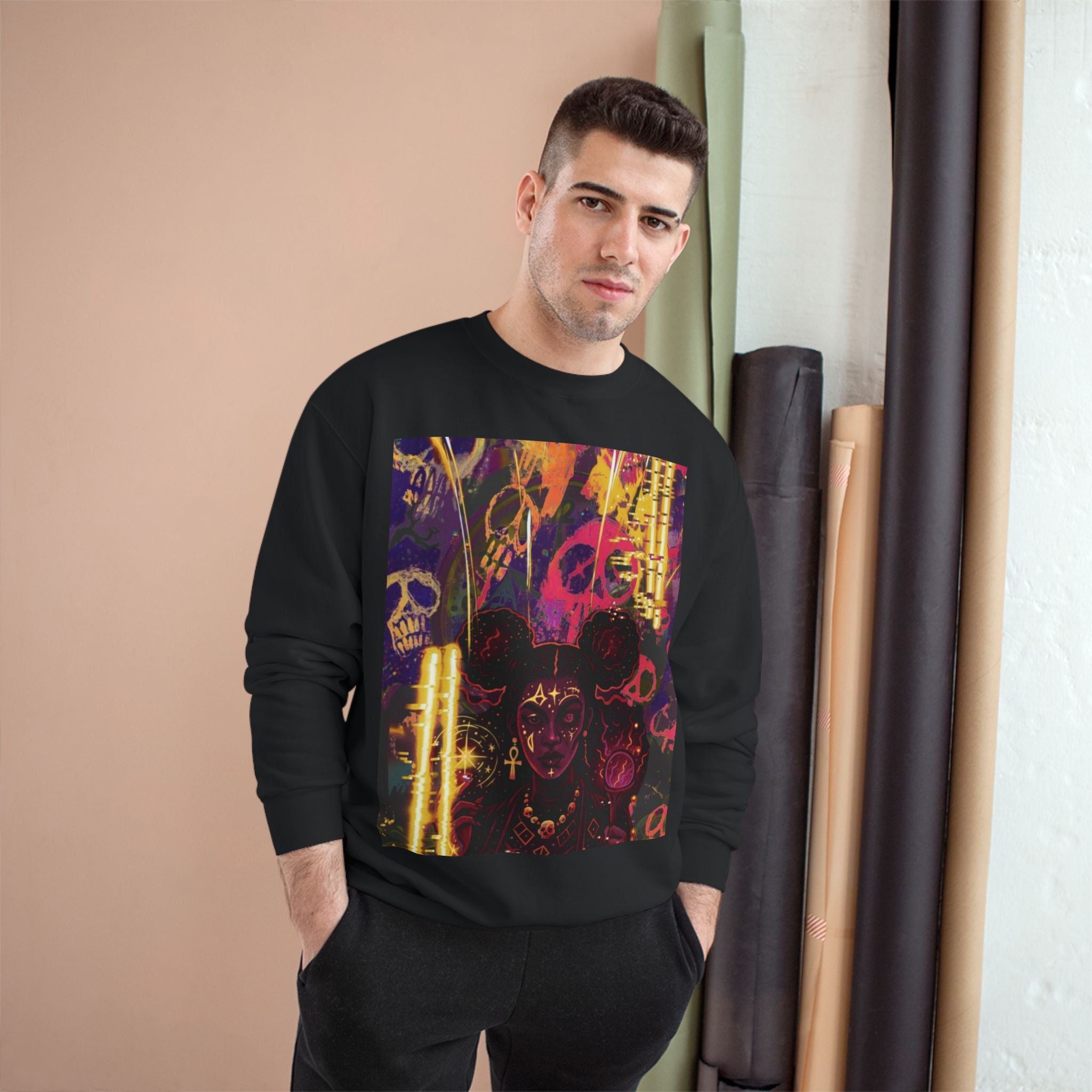 Celestial Flow Champion Sweatshirt — Stellar Moon & Star Pullover
