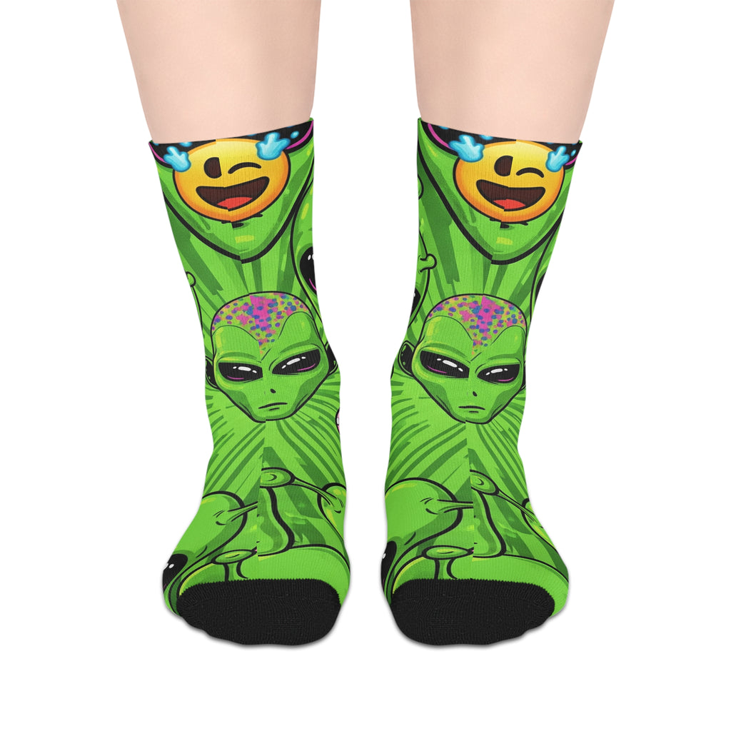 Cosmic Alien Mid-Length Socks