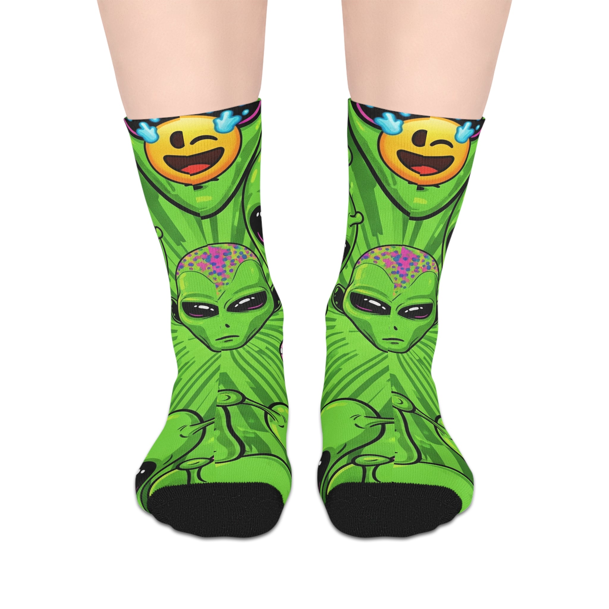 Cosmic Alien Mid-Length Socks