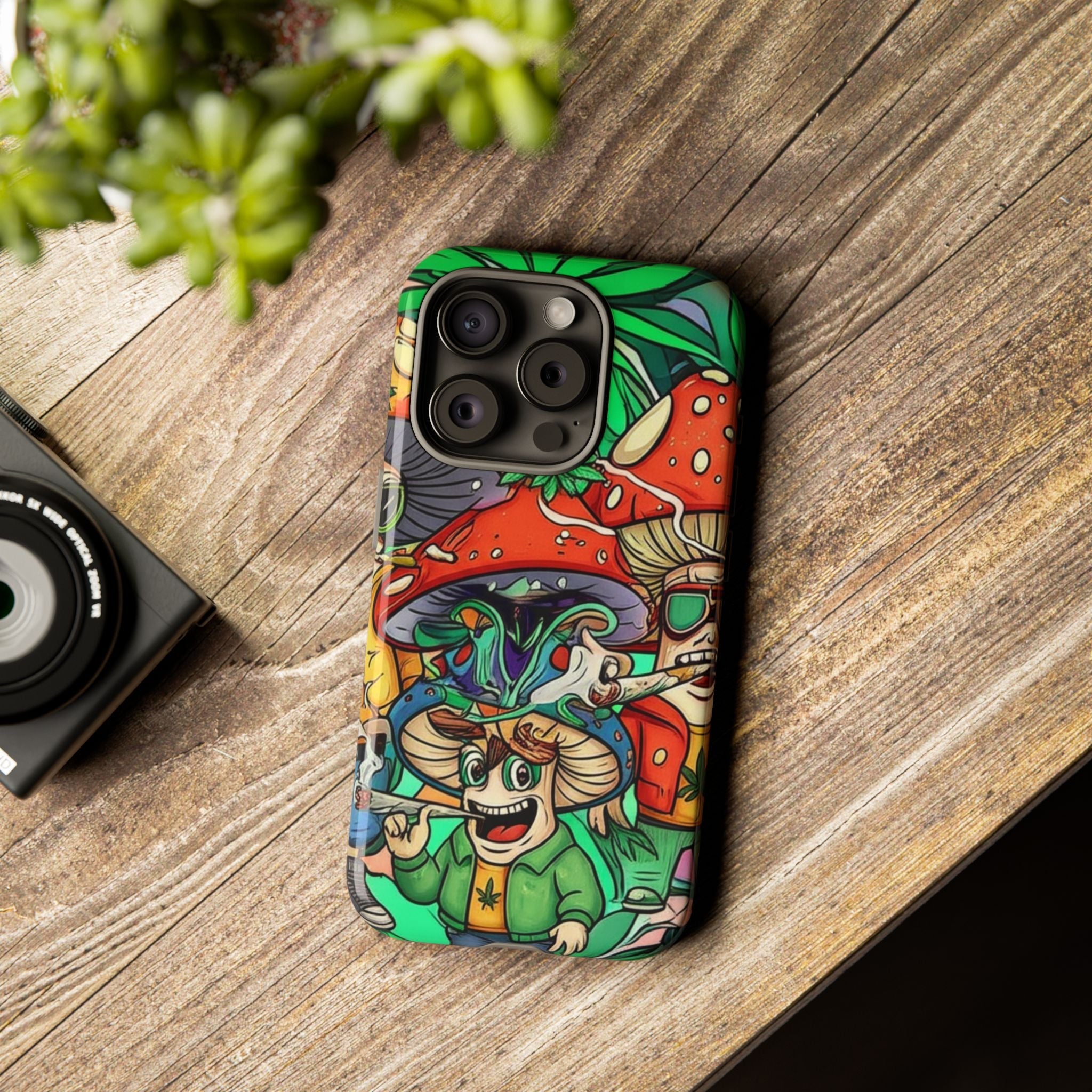 Vibrant Phone Case Featuring Funky Mushroom Art, Tough Cases, Trendy Accessories, Unique Gifts, Eclectic Style, Phone Protection Printify