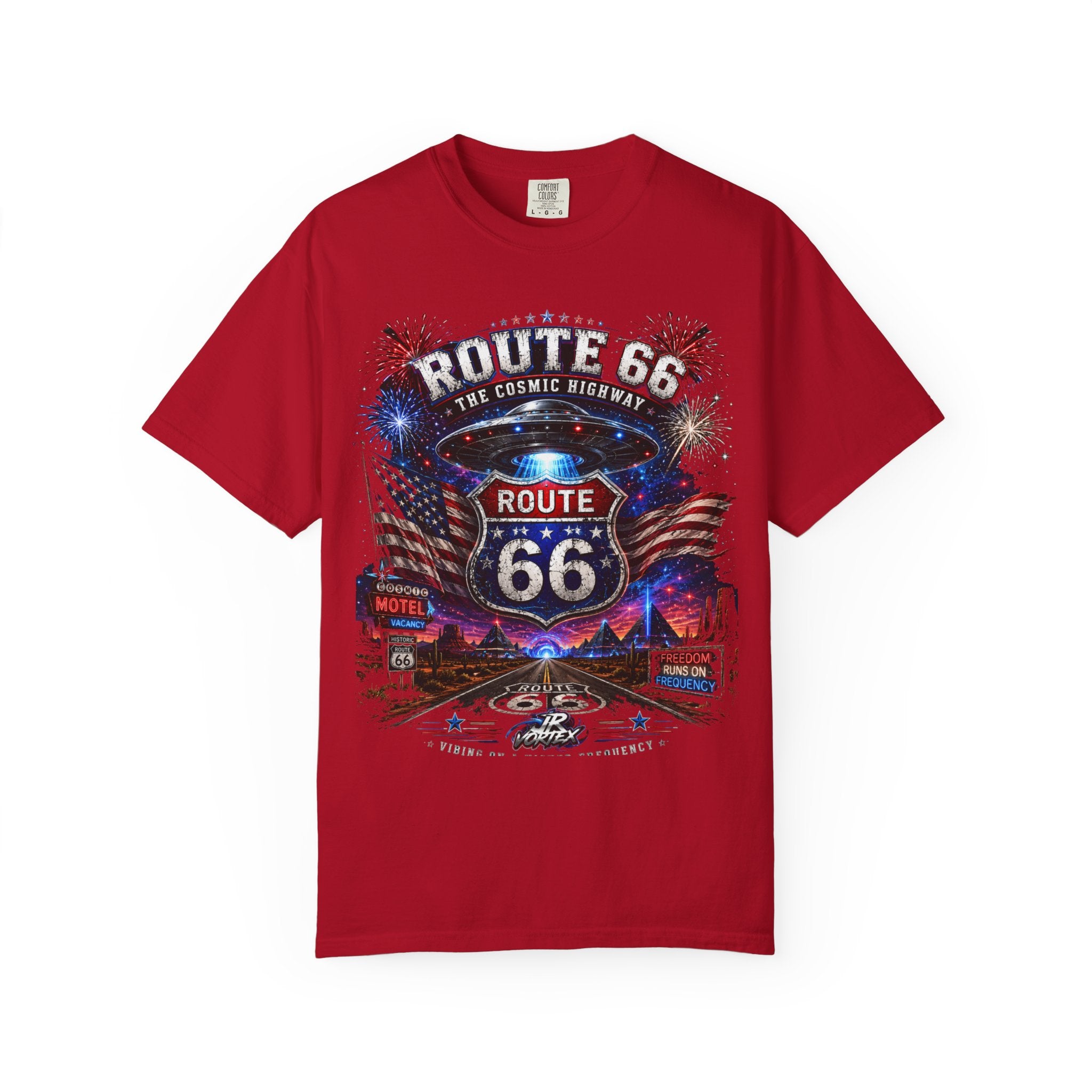 Route 66 Vintage Graphic T-Shirt — The Cosmic Highway Road Trip Tee