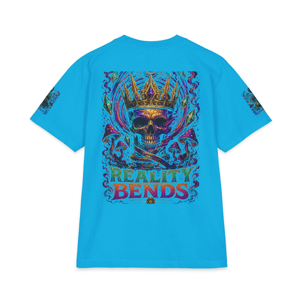 Psychedelic "Reality Bends" Graphic T-Shirt — Alien Eye & Crown Skull Tee