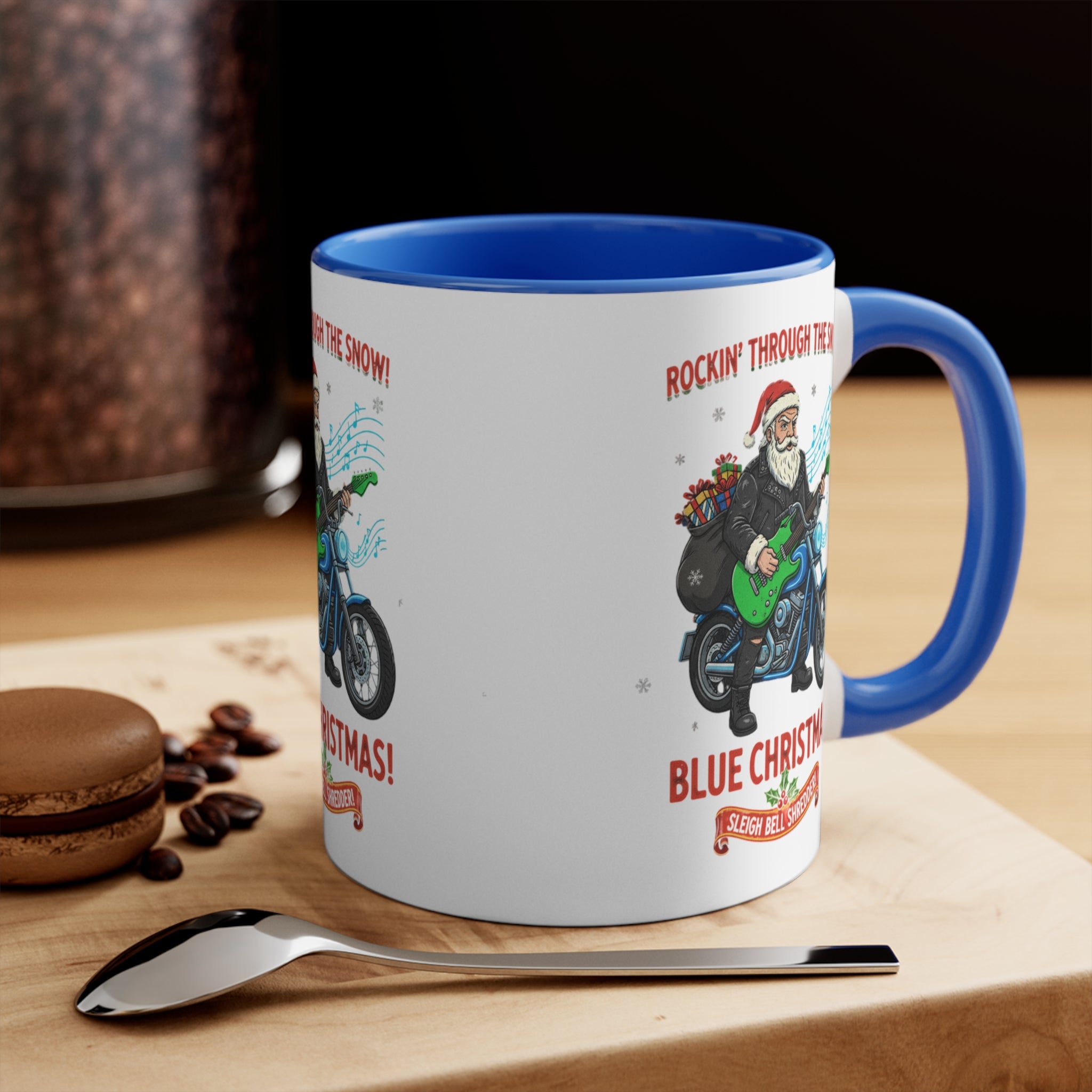 11oz Custom Accent Mug With Blue White Green White Red White Pink White