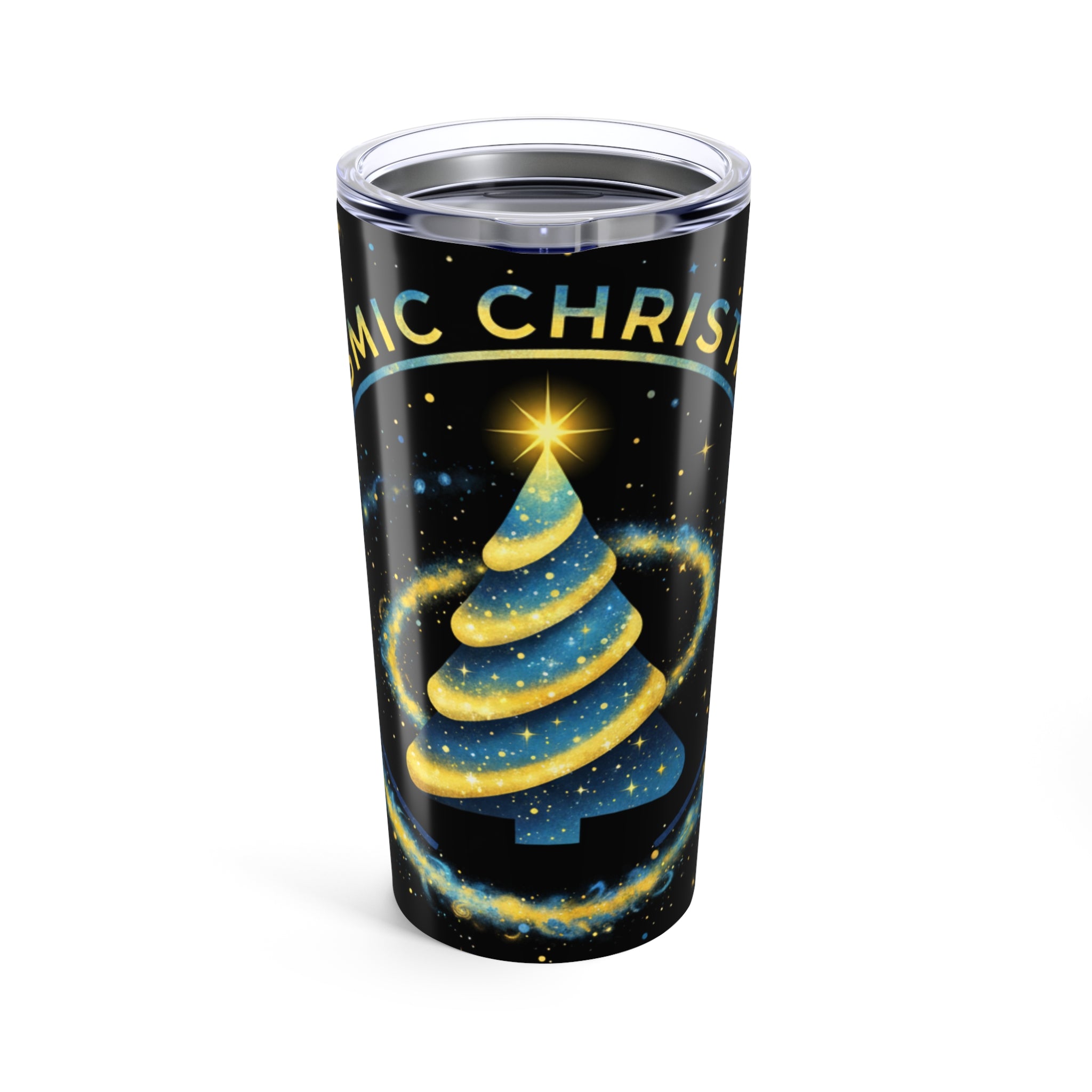 Christmas Tree 20oz Tumbler - Festive Blue & Gold Holiday Travel Cup❄️