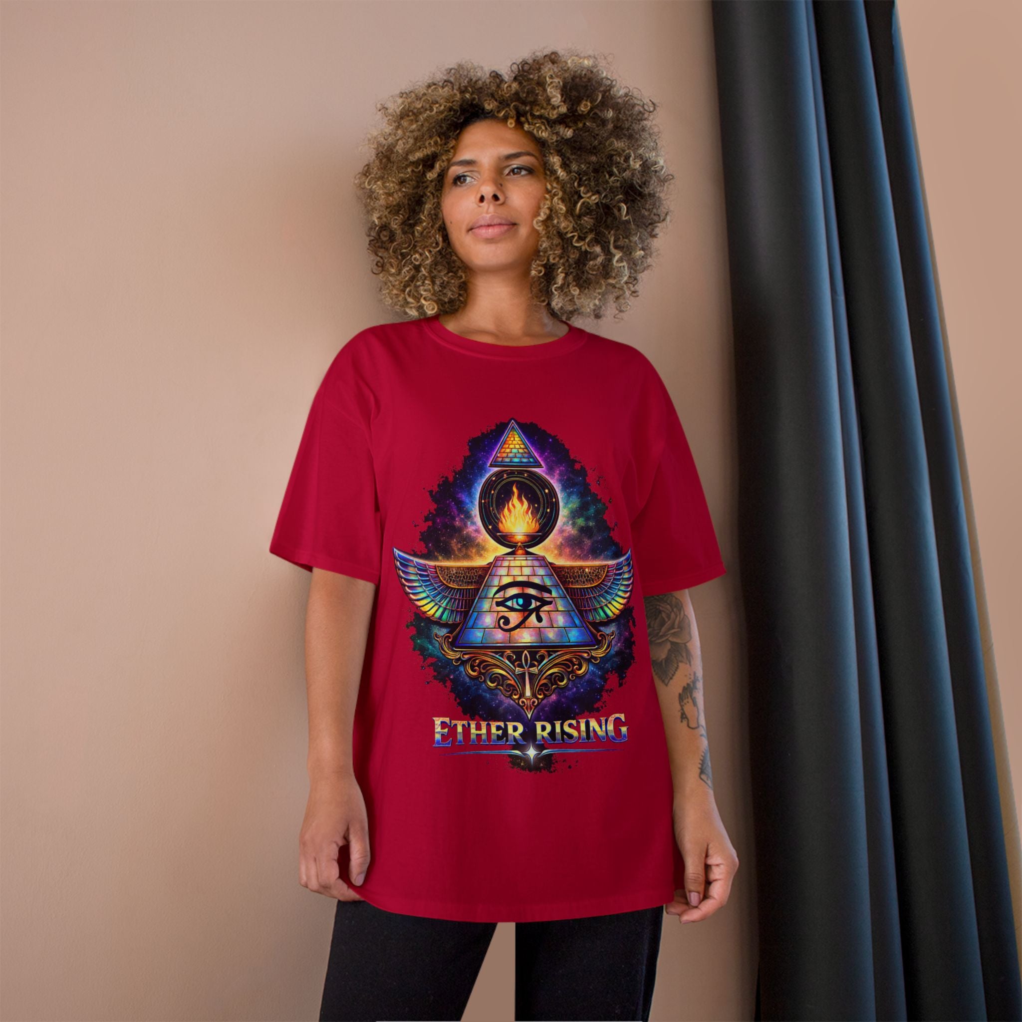 Ether Rising T-Shirt — Mystic All-Seeing Eye Graphic Tee Printify