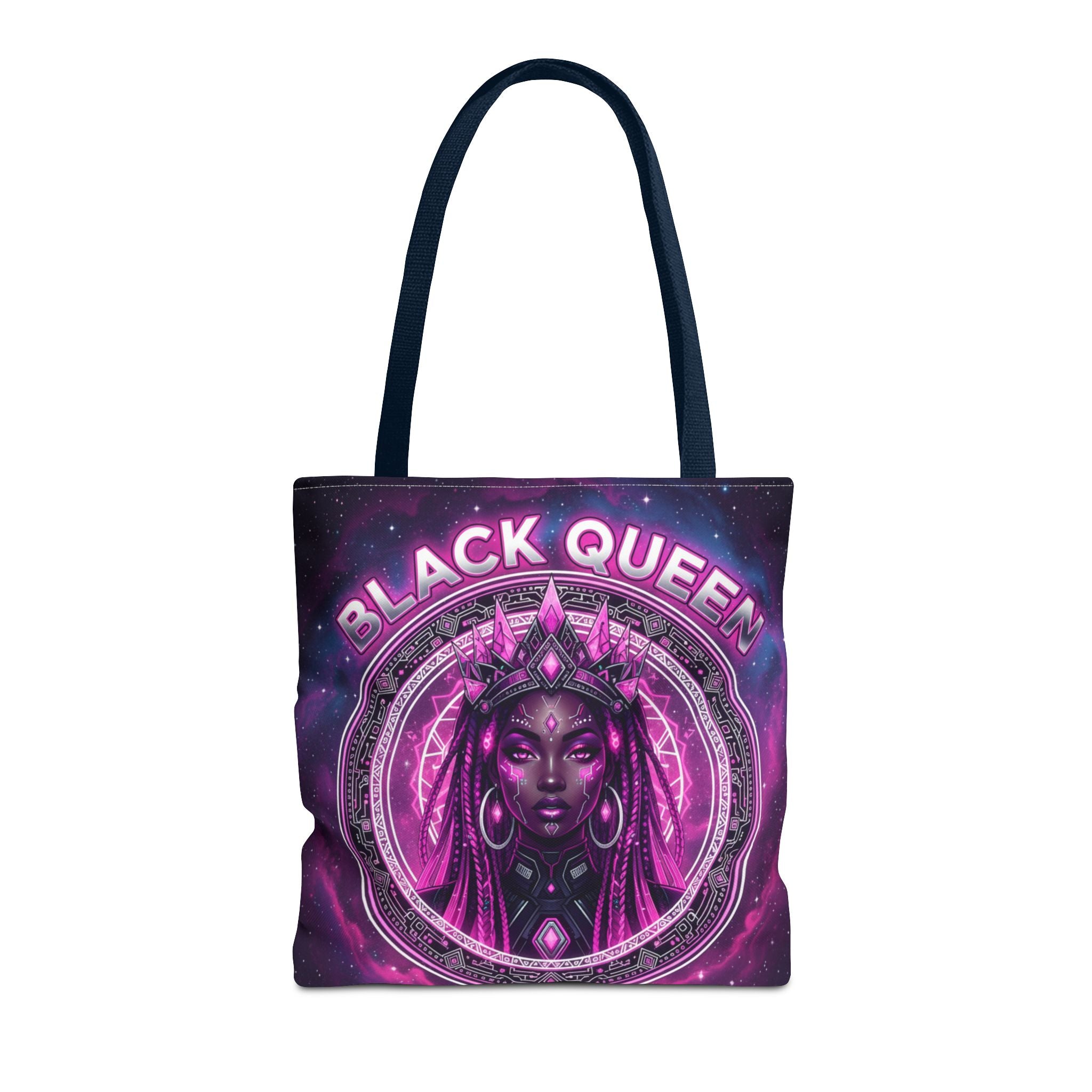 Black Queen Art Tote Bag — Afrocentric Cosmic Portrait Tote🎁🎁
