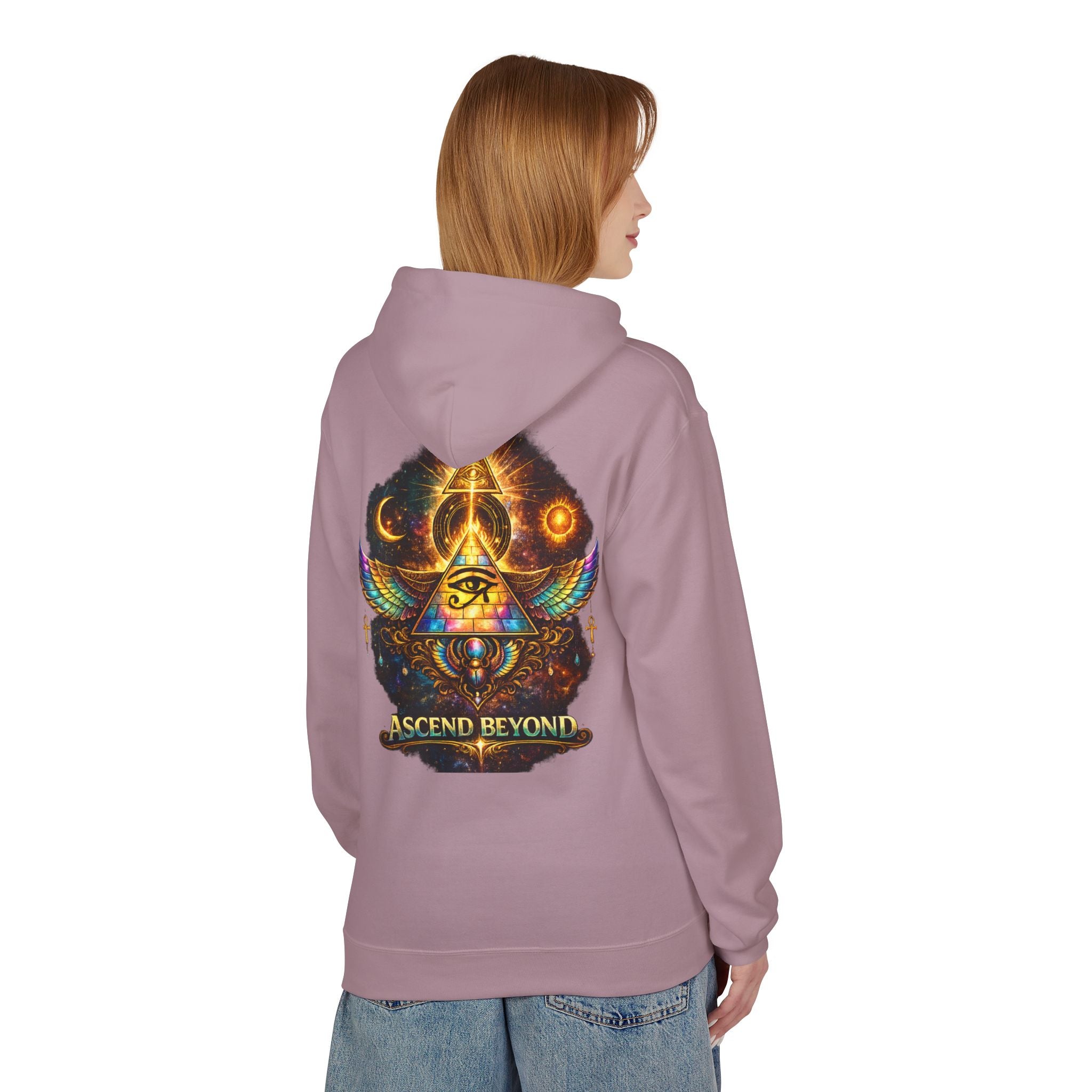 Ascend Beyond Hoodie — Mystic Eye Pyramid Graphic Hoodie Printify