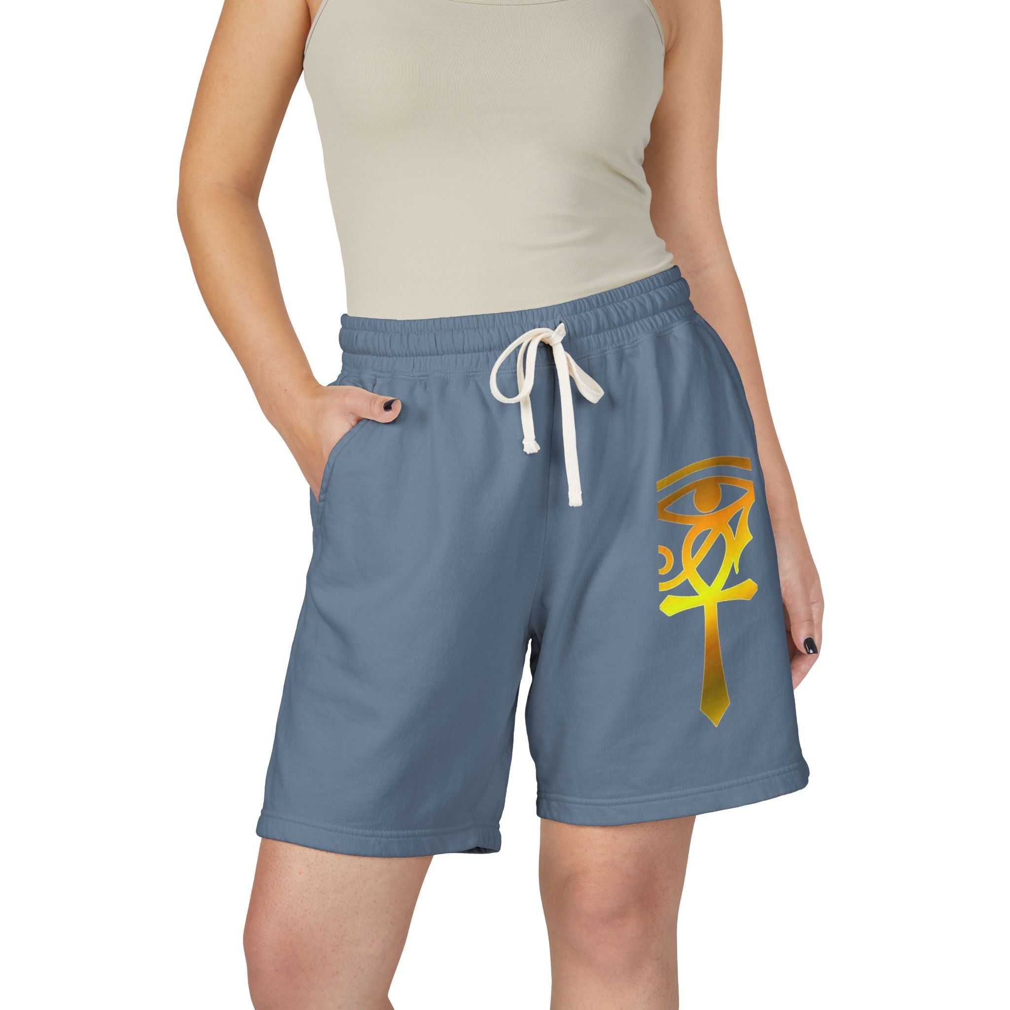 Eye of Horus Ankh Sweat Shorts — Ancient Egyptian Symbol