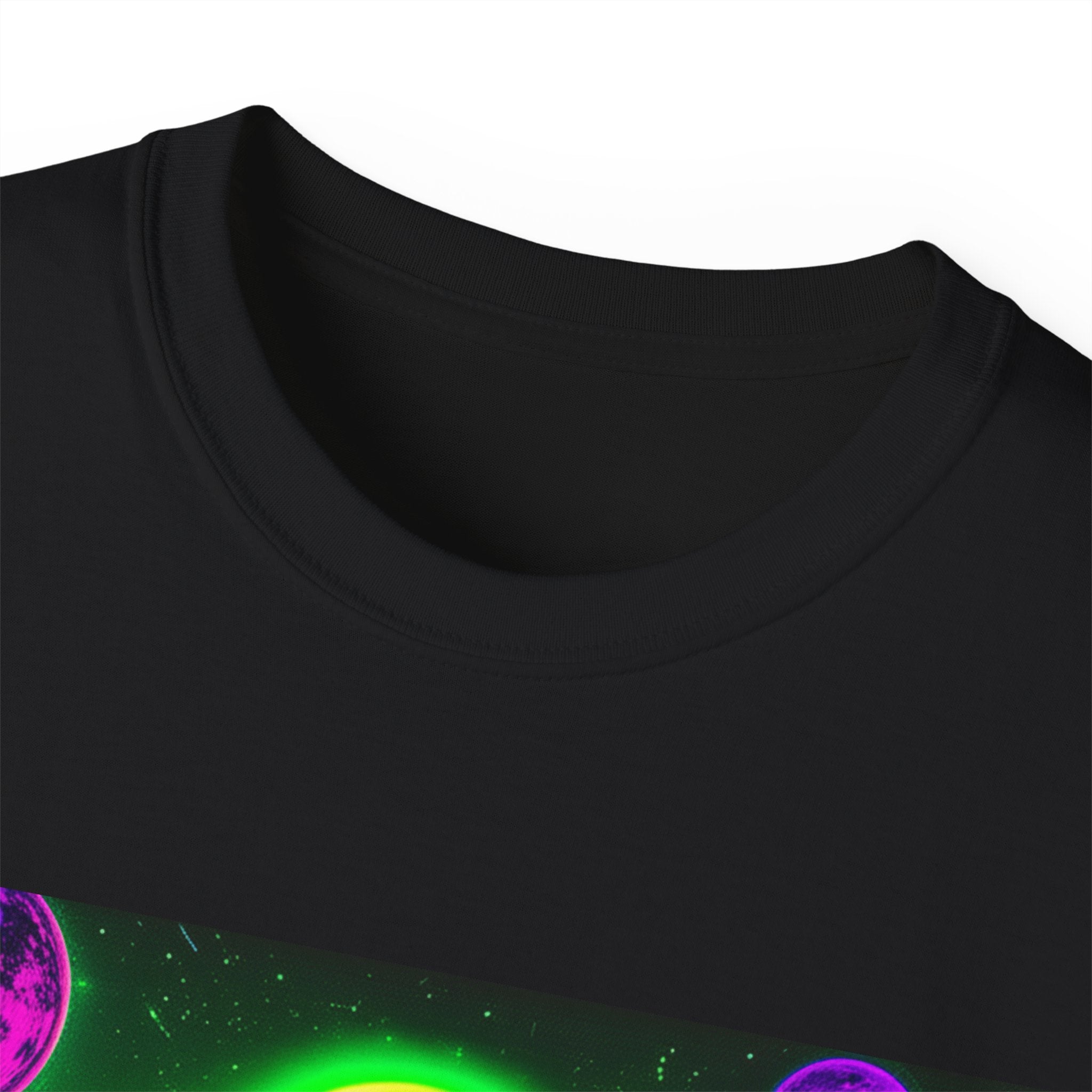 Cosmic Alien UFO Graphic T-Shirt | Neon Sci-Fi Streetwear Tee Printify