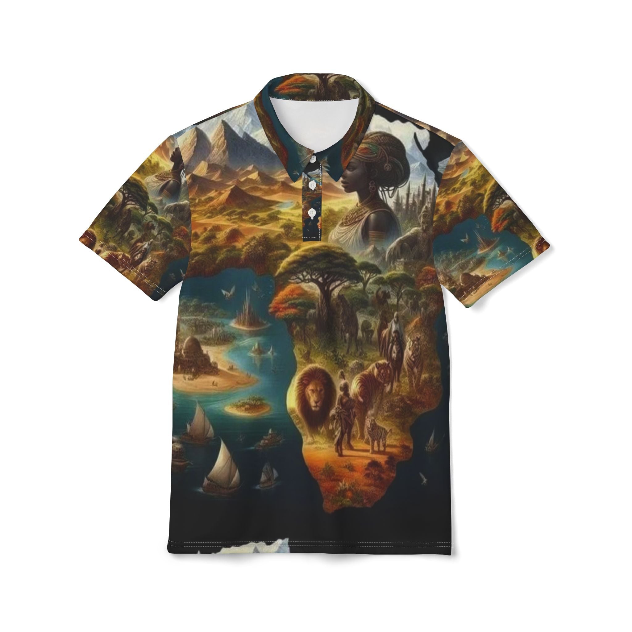9 Ether African Map Polo – Cultural Streetwear Printify
