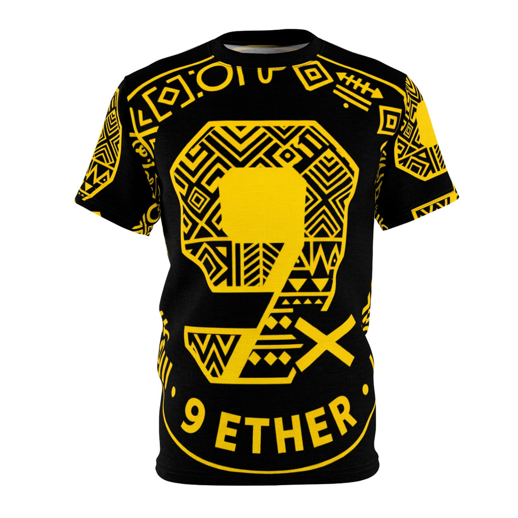 9 Ether Black & Yellow All-Over Graphic Tee Printify