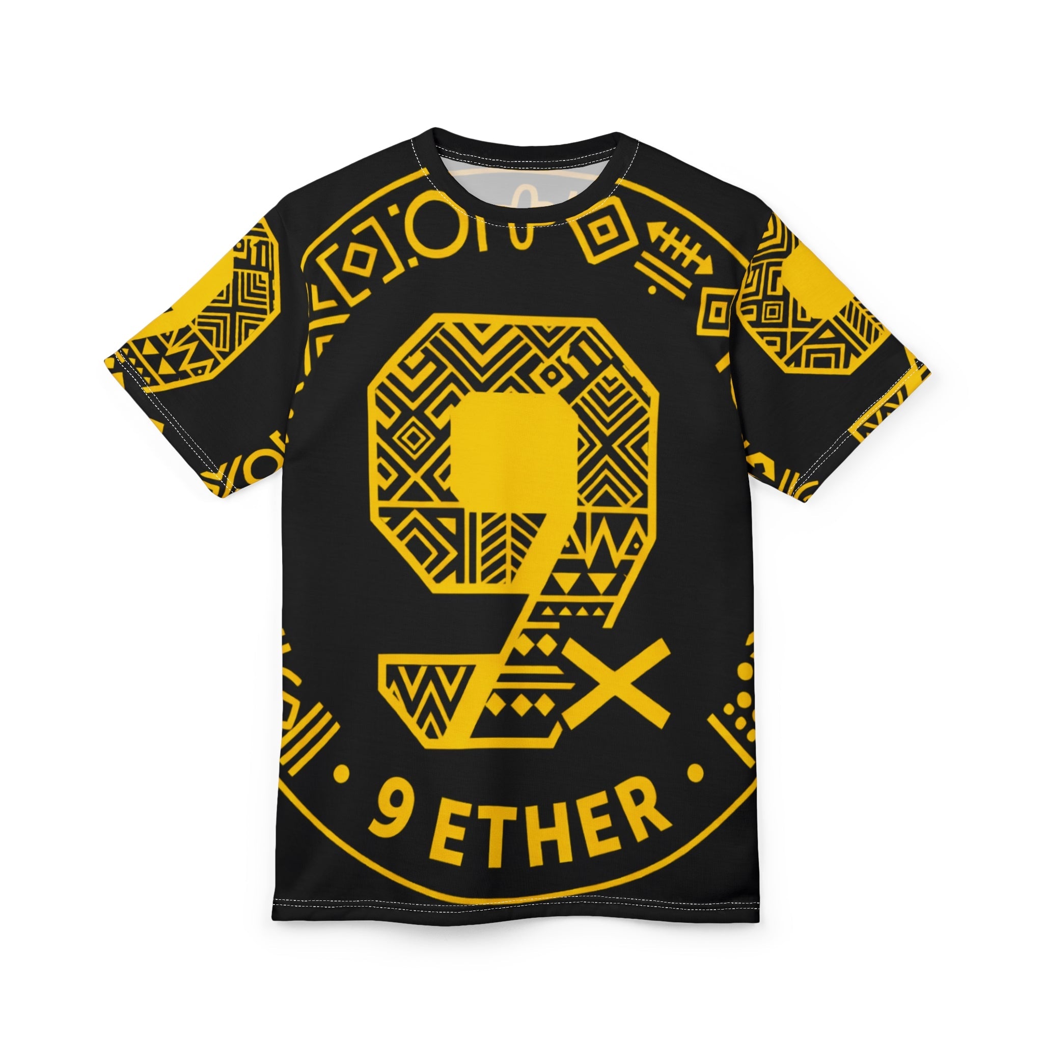 9 Ether Black & Yellow All-Over Graphic Tee Printify