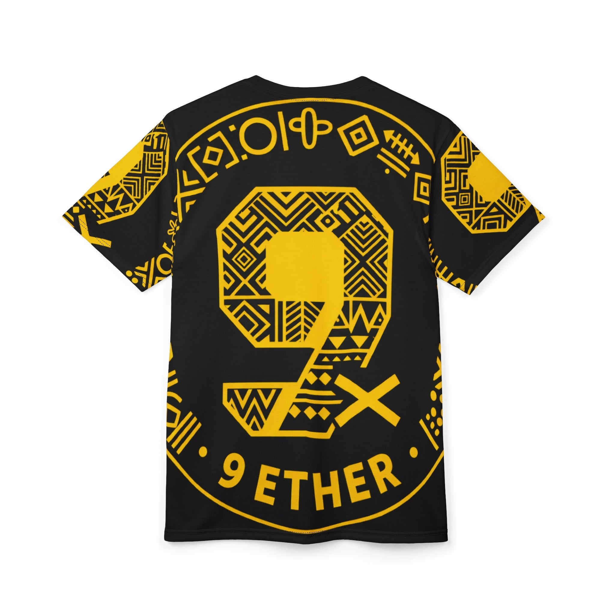 9 Ether Black & Yellow All-Over Graphic Tee Printify