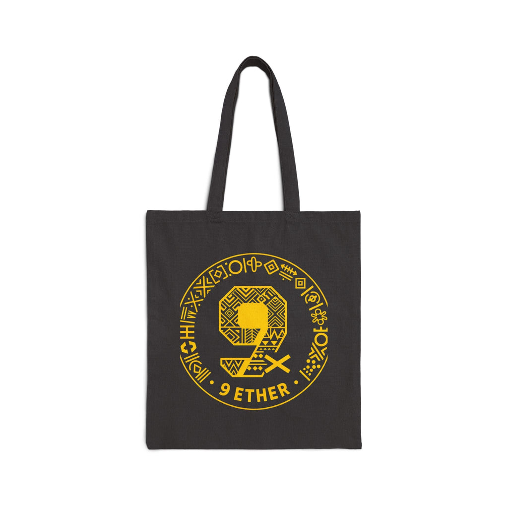 9 Ether Crypto Tote Bag – Yellow Emblem Canvas Tote Printify