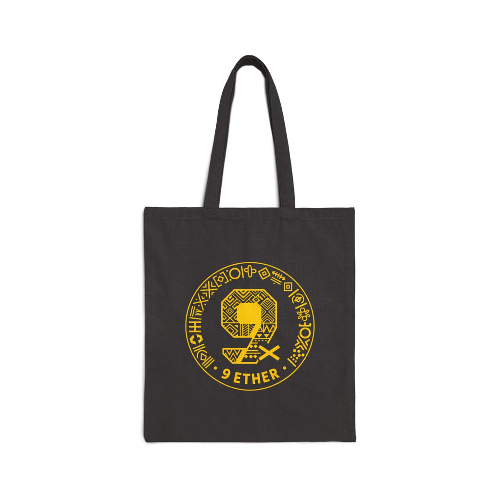 9 Ether Crypto Tote Bag – Yellow Emblem Canvas Tote Printify
