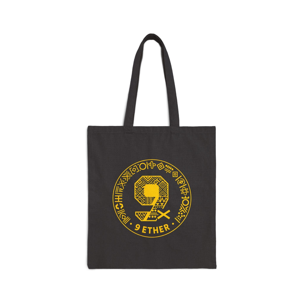 9 Ether Crypto Tote Bag – Yellow Emblem Canvas Tote Printify