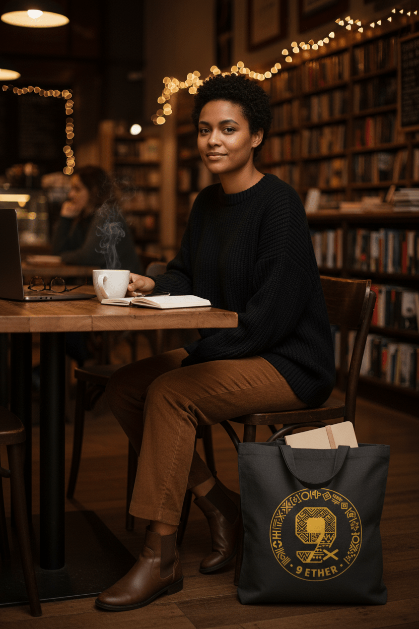 9 Ether Tote — Coffee Shop Lifestyle