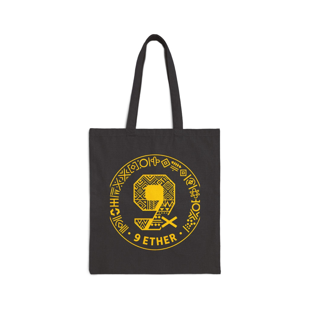 9 Ether Crypto Tote Bag – Yellow Emblem Canvas Tote Printify
