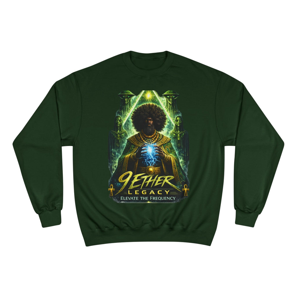 9 Ether Legacy Champion Sweatshirt — Afrocentric Cosmic Streetwear Printify