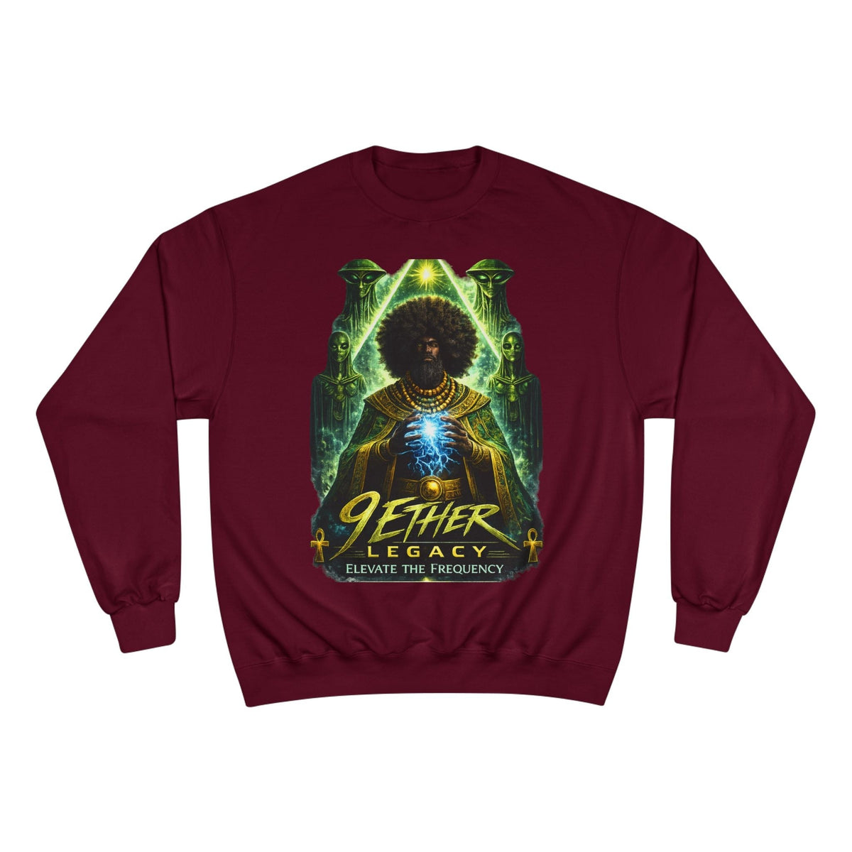 9 Ether Legacy Champion Sweatshirt — Afrocentric Cosmic Streetwear Printify