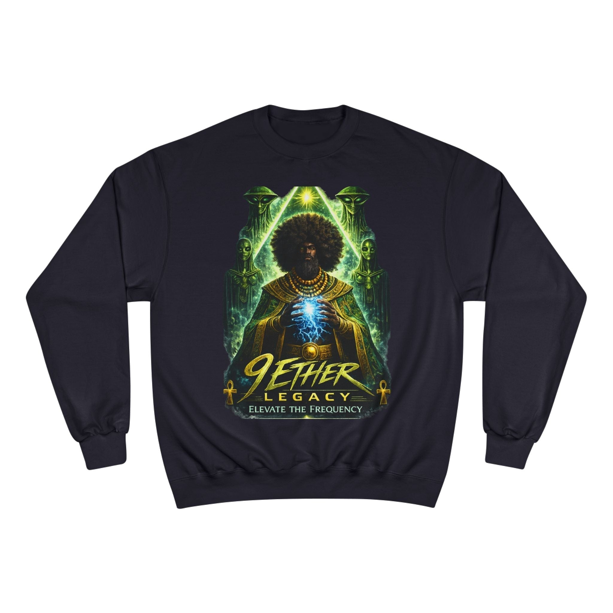 9 Ether Legacy Champion Sweatshirt — Afrocentric Cosmic Streetwear Printify