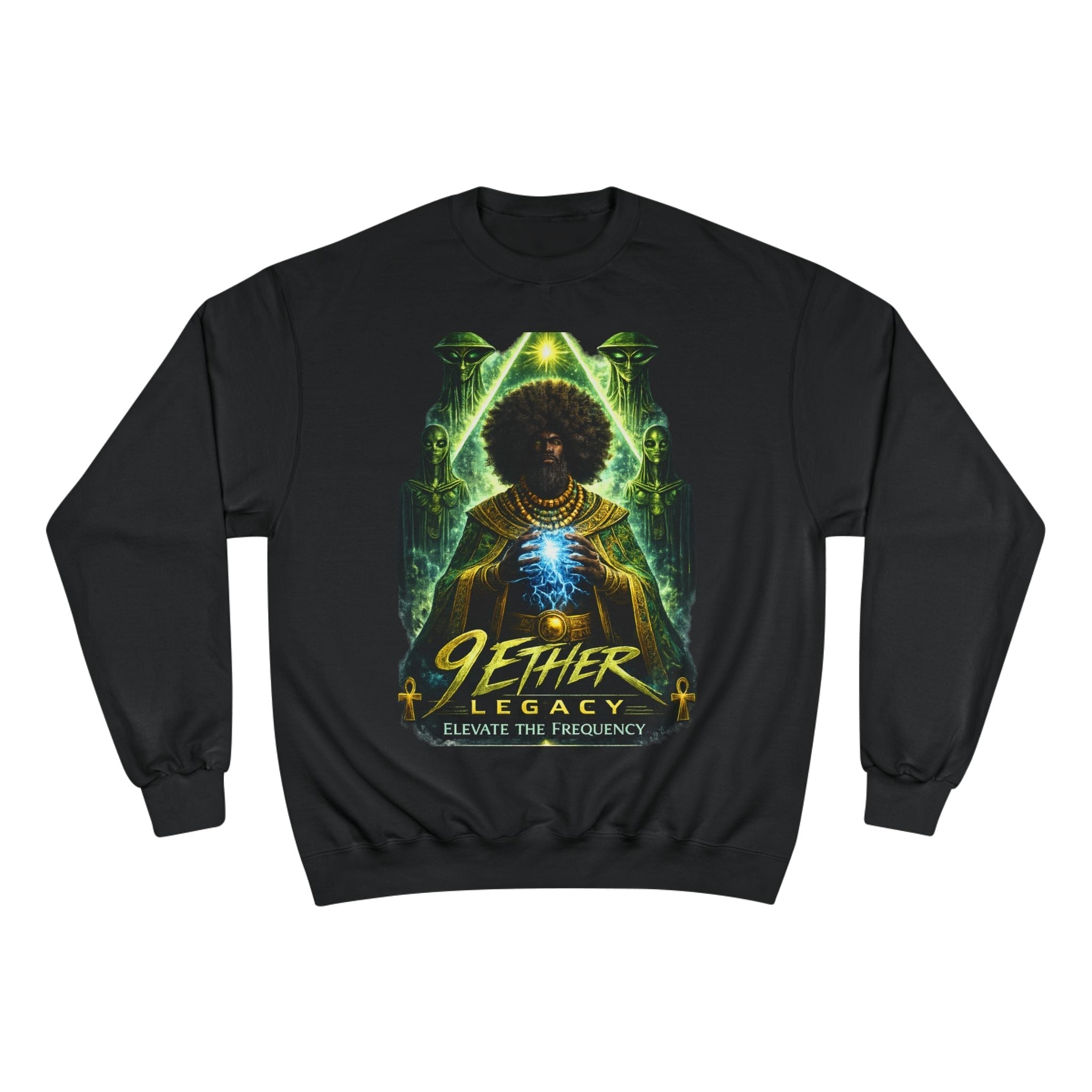 9 Ether Legacy Champion Sweatshirt — Afrocentric Cosmic Streetwear Printify