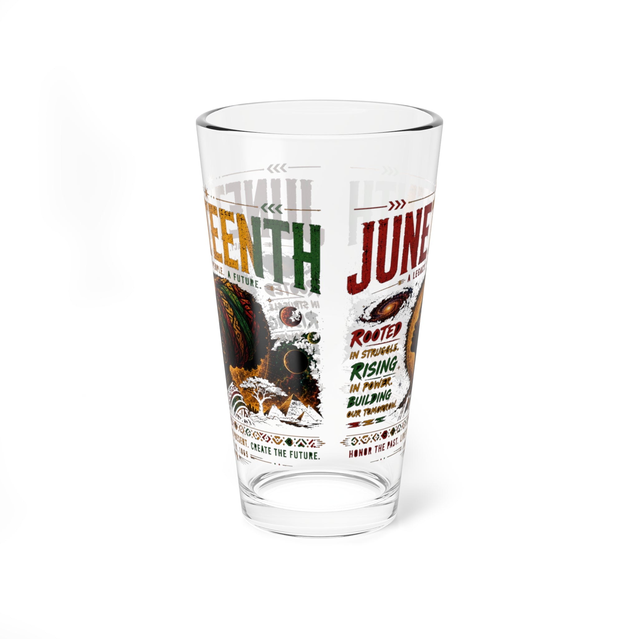 Juneteenth Mixing Glass – 16oz Commemorative Pint Glass
