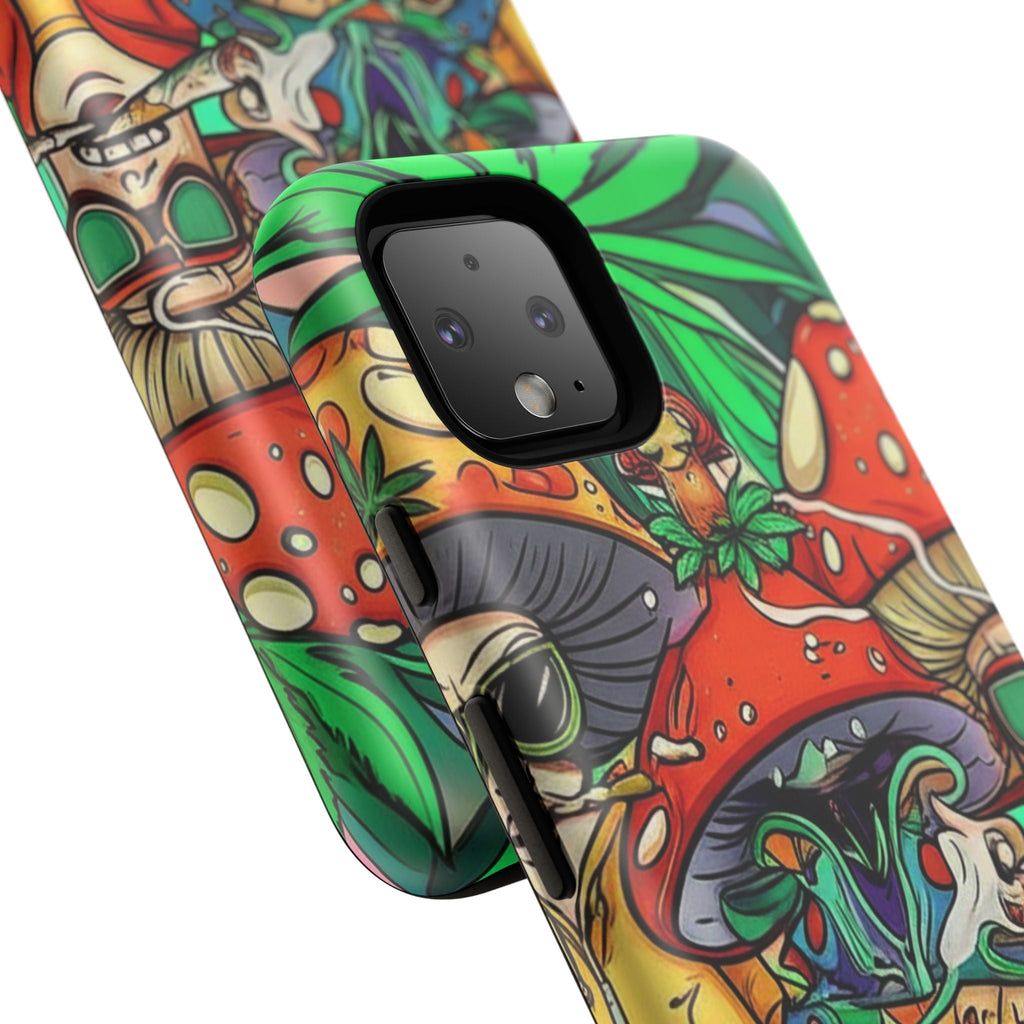 Vibrant Phone Case Featuring Funky Mushroom Art, Tough Cases, Trendy Accessories, Unique Gifts, Eclectic Style, Phone Protection Printify