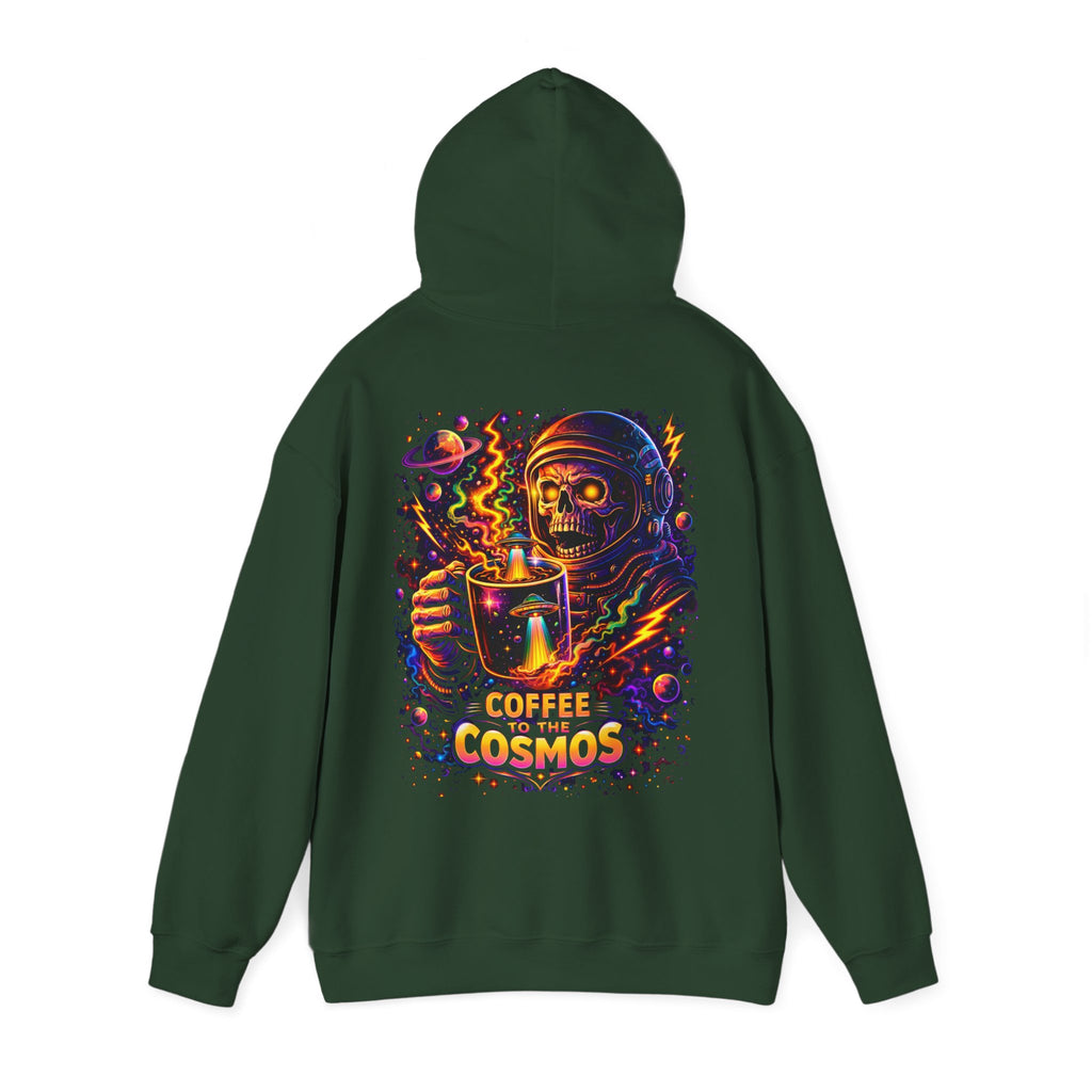 Cosmic Coffee Hoodie — "Coffee to the Cosmos" Astronaut Skull Graphic Hoodie Printify