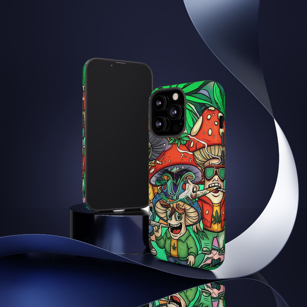 Vibrant Phone Case Featuring Funky Mushroom Art, Tough Cases, Trendy Accessories, Unique Gifts, Eclectic Style, Phone Protection Printify
