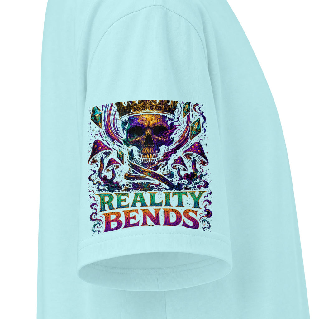 Psychedelic "Reality Bends" Graphic T-Shirt — Alien Eye & Crown Skull Tee