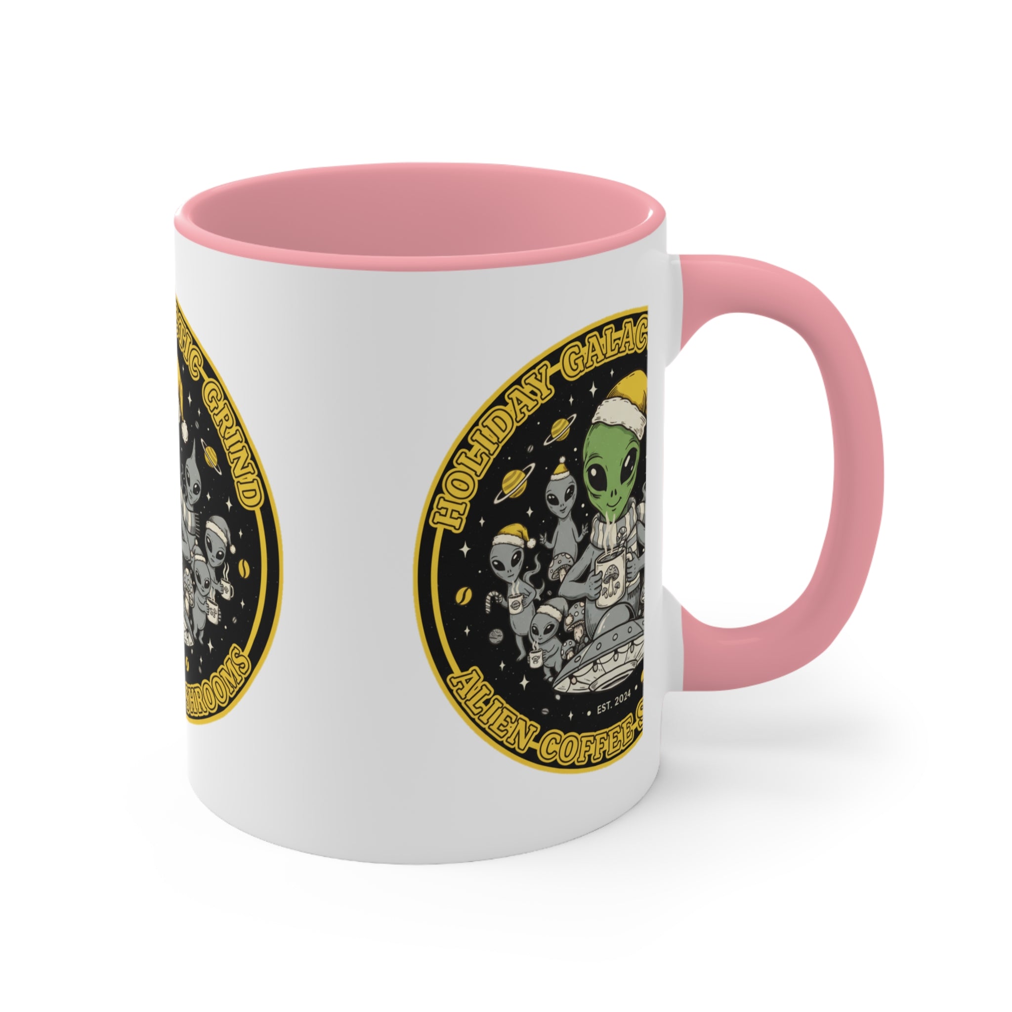 Galactic Alien Coffee Mug — 'Holidays Galactic Grind' Cute Space Alien Holiday Mug 🎄☕️