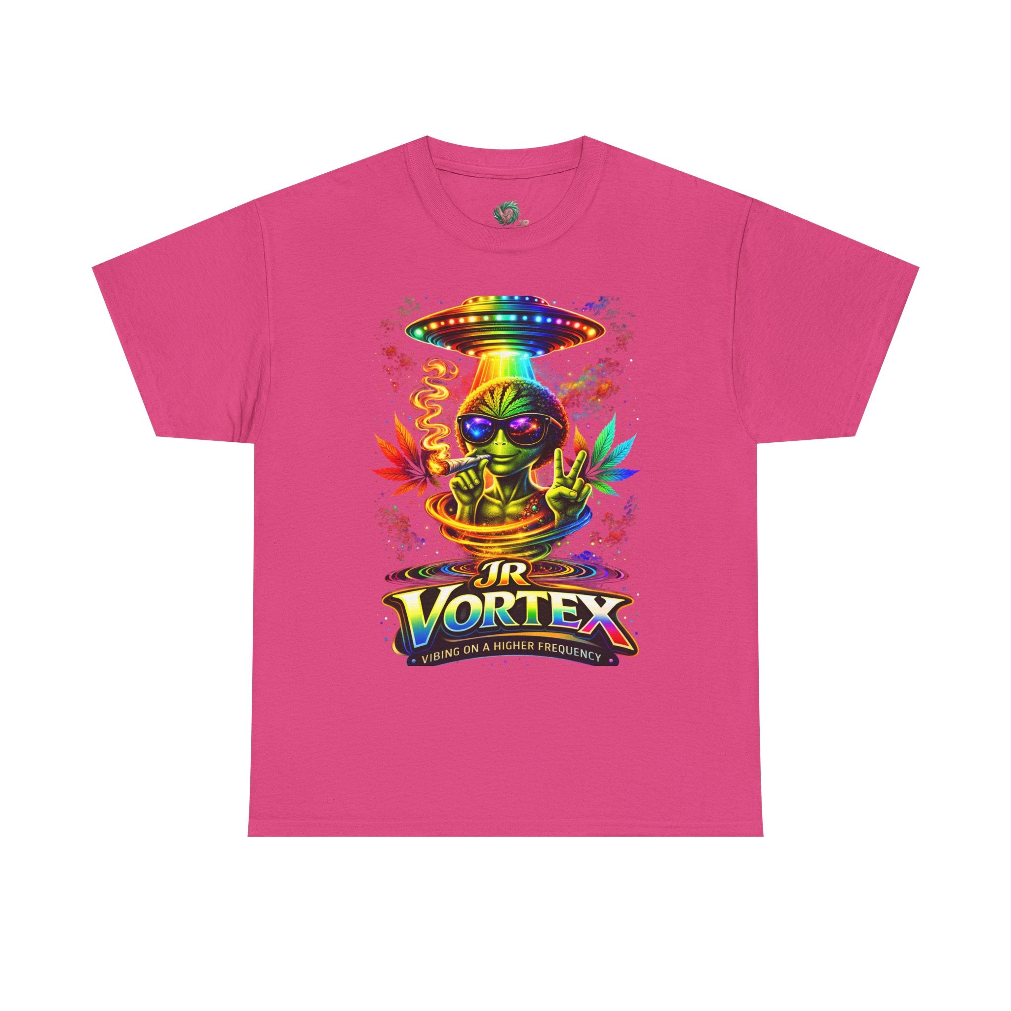 JR Vortex Alien UFO Tee – Psychedelic Cannabis Streetwear T-Shirt | Vibing on a Higher Frequency