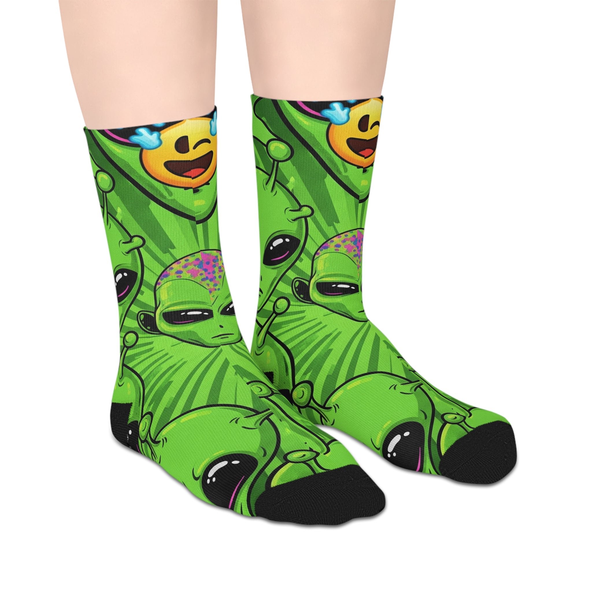 Cosmic Alien Mid-Length Socks