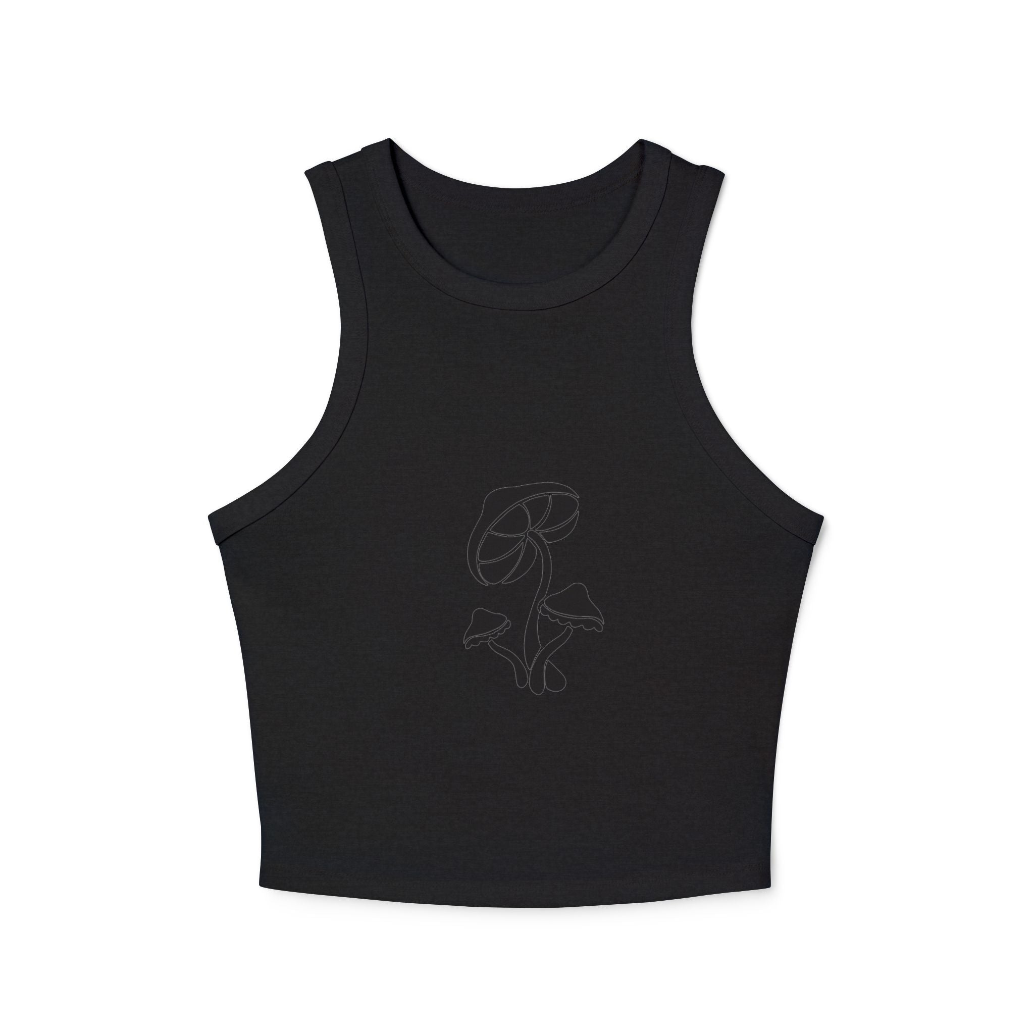 Retro Floral Women's Micro Rib Racer Tank Top, Casual Summer Top, Boho Style Shirt, Gift for Her, Festival Wear, Comfortable Layering Printify