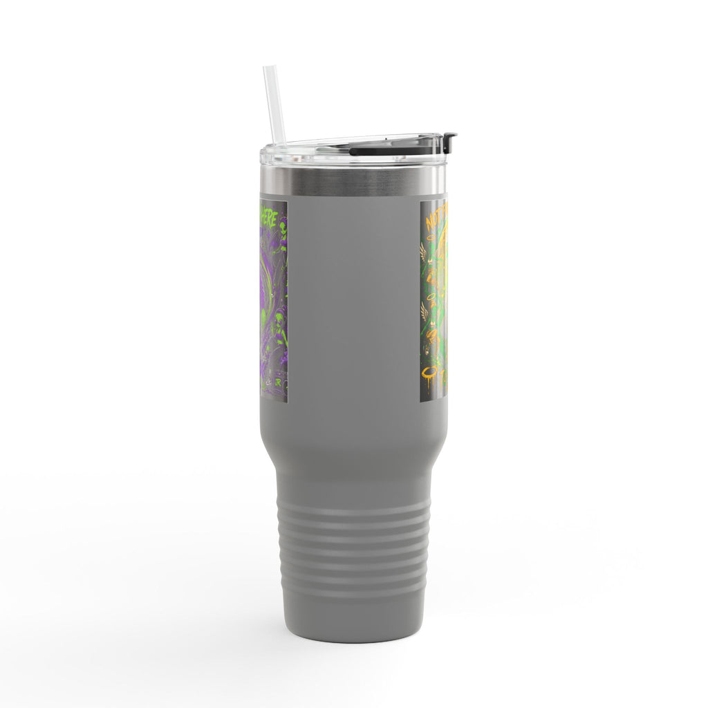 40oz Insulated Travel Mug — "Not From Here to Fit In" Alien Graphic