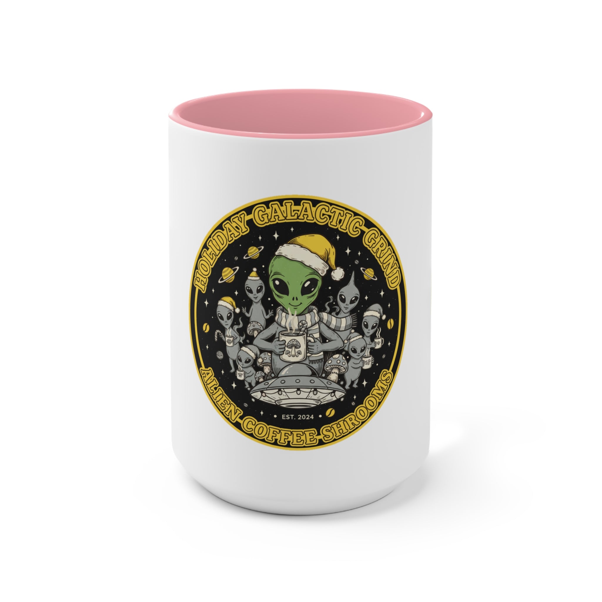 Galactic Alien Coffee Mug — 'Holidays Galactic Grind' Cute Space Alien Holiday Mug 🎄☕️