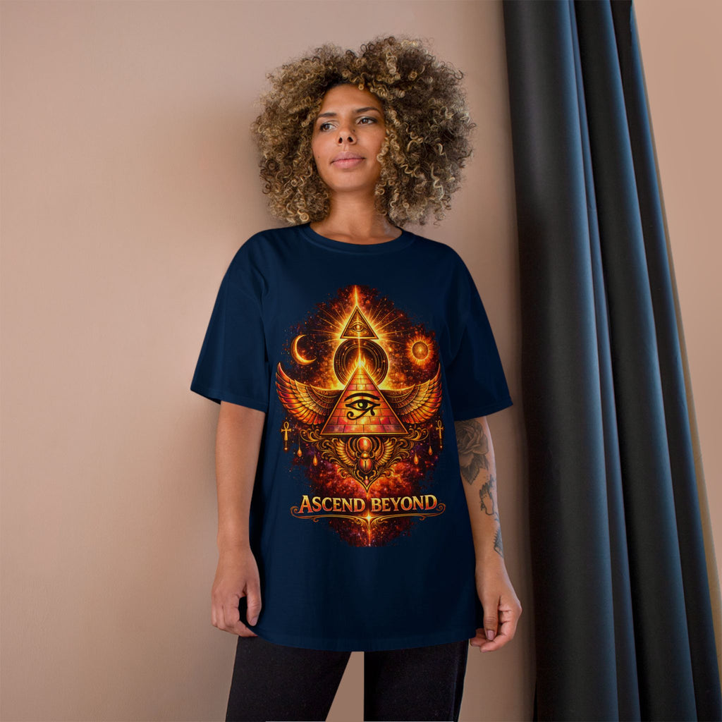 Ascend Beyond Graphic T-Shirt — Egyptian Eye Pyramid Spiritual Tee Printify